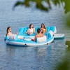 Intex 56299EP 145 x 125 x 20 Inch Splash N Chill Inflatable Lake and Pool Relaxation Island Lounger Seat for up to 7 Adults, Blue and White - 2 of 4
