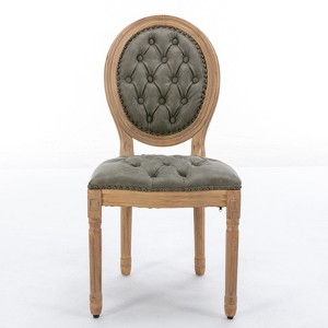 NicBex Set of 2 PU Leather Dining Chair Modern Farmhouse Accent Chair with Cushion Seats & Nailhead Trims - 1 of 4