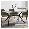 LeisureMod Elega Modern Dining Table Rectangular Tabletop and Durable Black Stainless Steel Base for Kitchen and Dining Room - 3 of 4