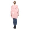 Women's Hooded Open Front High Pile Fleece - White Mark - 4 of 4