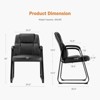Dsvimoy Task and Office Chair Reception Chair with Padded Armrests and Sled Base for Office, Black, 39"*13"*22" - 3 of 4