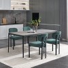 NicBex Boucle Dining Chairs Set of 2,Armless Upholstered Kitchen Chair with Curved Backrest and Black Metal Legs for Dining Room,Kitchen - 4 of 4