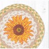 Earth Rugs Round Trivet – Sunflower Printed Braided Jute, 10"x10", Rustic Floral Farmhouse Accent - 2 of 3