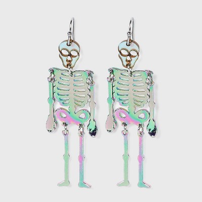 Skeleton Drop Earrings - Clear