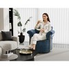 Lyngins Modern Upholstered Single Sofa Swivel Chair with Gold Metal Legs,Accent Round Armchair for Bedroom,Office - 3 of 4