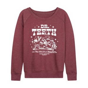 Women's - Disney - Dr. Teeth & The Electric Mayhem Rock Band Lightweight French Terry Wide Neck Long Sleeve Shirt - 1 of 4