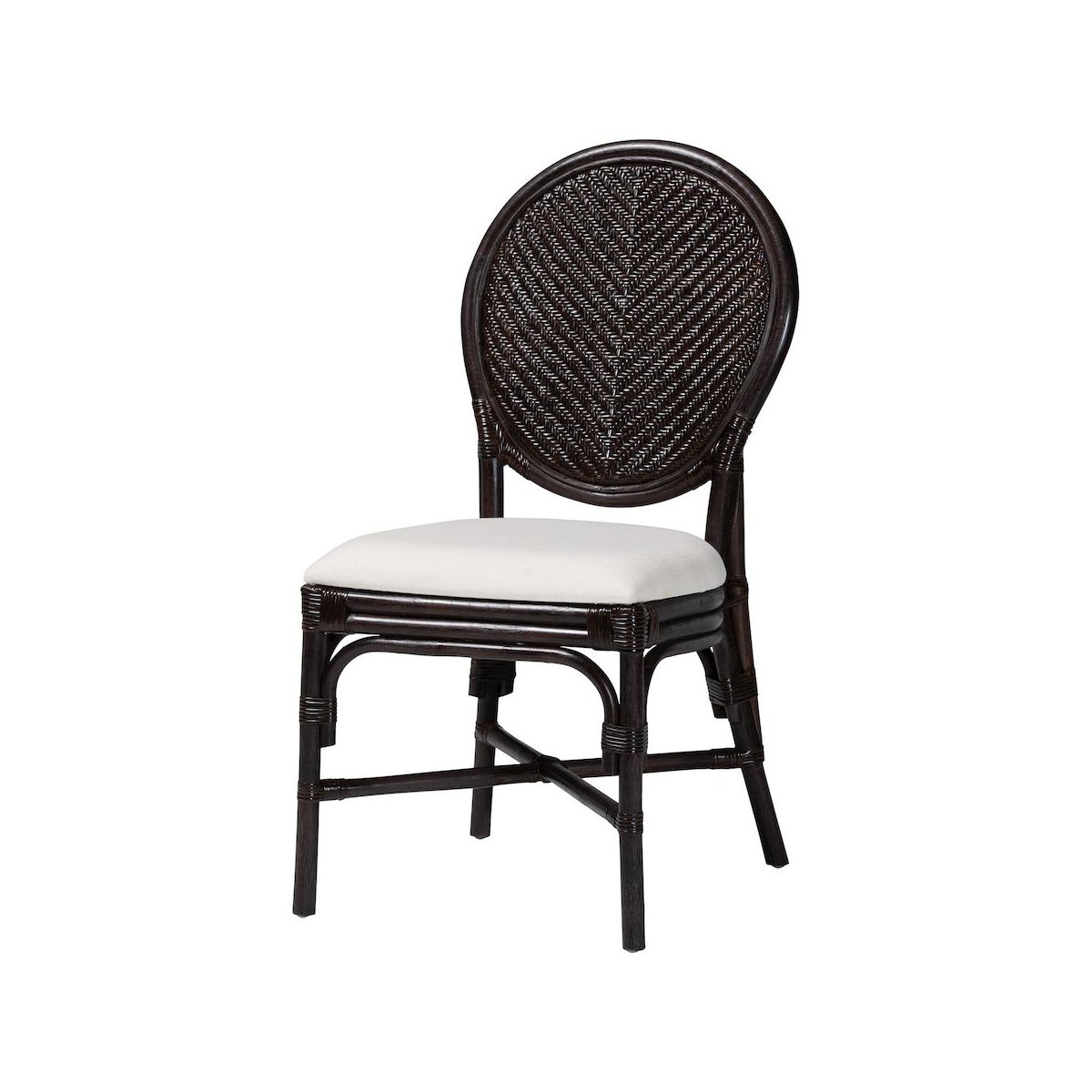 bali & pari,Elmer Natural Rattan Dining Chair - Handwoven Wicker Accent Chair