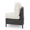 GDFStudio Harper Outdoor Wicker Curved Loveseat Sectional with Cushions - 4 of 4