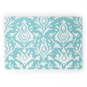 Emanuela Carratoni Teal Ikat Welcome Mat - Deny Designs - 1 of 3