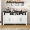 Okak Modern 3-Shelf & 4-Door Sideboard Half-Open Storage Cabinet for Dining Room,Kitchen Pantry Cabinets with Power Outlets & USB Ports - 2 of 4