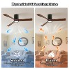 Wanze of Ocean 42 in. 3-Blade Solid Wood Flush Mount Ceiling Fan with LED Light and Remote Control - 4 of 4