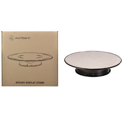 Rotary Display Turntable Stand Medium 10 Inches with Silver Top for 1/64, 1/43, 1/32, 1/24, 1/18 Scale Models by Autoart
