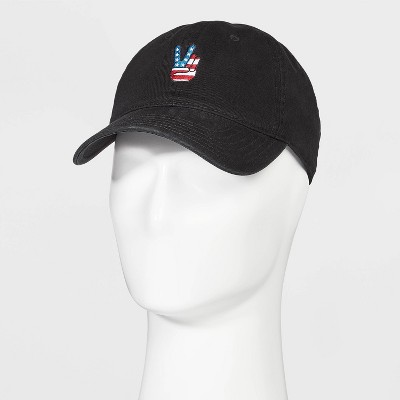 Men's Americana Peace Sign Hat - Black