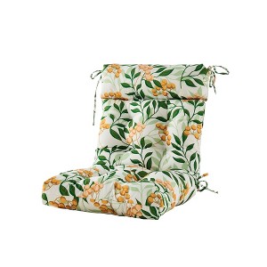 ARTPLAN Patio Chair Cushions Combined Seat and Back,Tufted Outdoor Swivel Chair Cushion with Tie,44"x20"x4"，1 Count,Floral - 1 of 4
