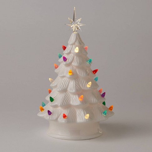 Battery operated deals ceramic christmas tree