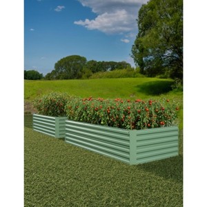 COZONY Galvanized Raised Garden Bed, 2pcs 24" Tall Metal Planter Box, for Vegetables Flowers Herbs, Rust-Resistant Outdoor Garden Beds - 1 of 4