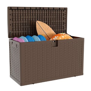 99 Gallon Outdoor Storage Box Waterproof, Lockable Resin Deck Box - 1 of 4