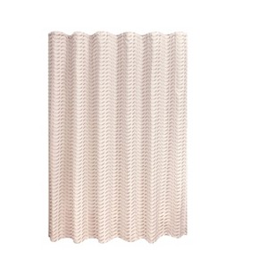 iDESIGN Paint Geo Shower Curtain: Woven Polyester Fabric, Buttonhole Top, Machine Washable - 1 of 4