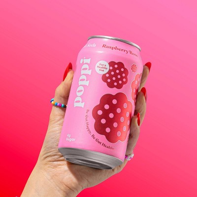 Poppi Raspberry Rose Prebiotic Soda - 12 fl oz Can