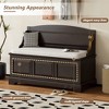 Shoe Bench, Retro Shoe Storage Bench with Safe Soft-Close Devices, Storage Chest W/Hidden Storage & Cushion for Entryway, Living Room - 4 of 4