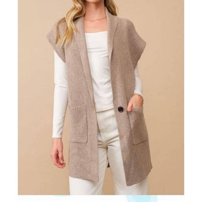 Women's Three Words Sleeveless Cardigan - Cozy Co.