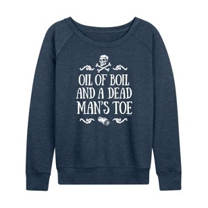 Women's - Disney - Oil of Boil Lightweight French Terry Wide Neck Long Sleeve Shirt - 1 of 4