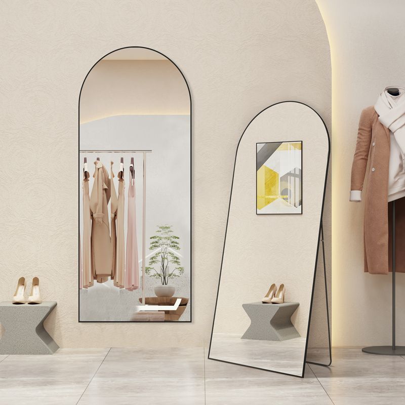 Arched Full Length Mirror 71"x30", Large Fiberglass Floor Mirror with Stand or Leaning Against Wall for Bedroom-The Pop Home, 1 of 9