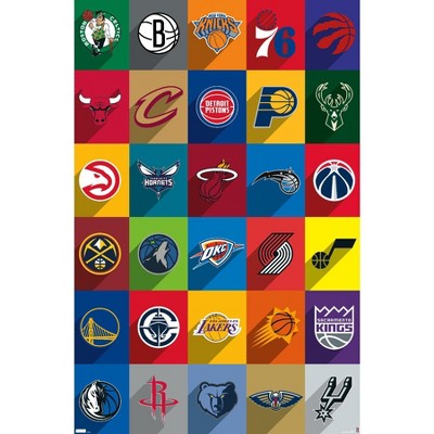 Trends International NBA League - Logos 24 Framed Wall Poster Prints