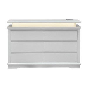 Resenkos Wooden Console Table with LED Light, Entryway Table, Storage Table, Modern Style, - 1 of 4