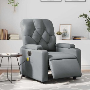 VidaXL Electric Massage Recliner Chair Gray Faux Leather - 1 of 4