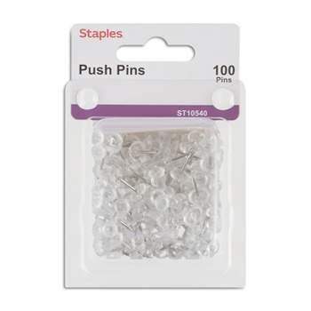 Staples Push Pins, Clear, 500/Pack (32014)