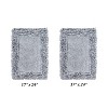 Shaggy Border Collection 2-Piece Bath Rug Set 100% Cotton Tufted Weave Ruffle Border Pattern Bathroom Rug for Machine Washable Bathmat - 2 of 4