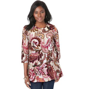 Jessica London Women's Plus Size Stretch Knit Swing Tunic - 1 of 4