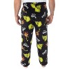 Seven Times Six Dr. Seuss Men's GRINCH Sneaky Face Fleece Plush Pajama Pants Black - 3 of 4