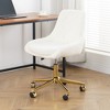 Racxily Armless Office Chair, Velvet Office Desk with Wheels, Adjustable Swivel Accent Chairs, Vanity Seat for Small Spaces - 2 of 4