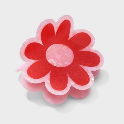 Girls' Flower Claw Clip - art class™ Pink: Hair Styling Accessory, Solid Pattern, All Hair Types, Ages 3+