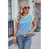 Womens Tank Tops Summer Casual Cap Sleeve Striped Shirt Crewneck T Shirts Loose Blouses 2025 - 2 of 4