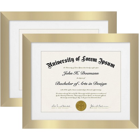 Americanflat 11x14 Gold Diploma Frame - Displays 8.5x11 Diplomas With ...