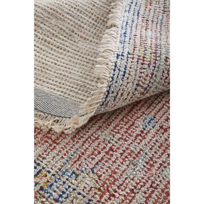 Caldwell Distressed Ivory Blue Red Wool Area Rug