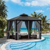 Costway 10' x  10' Patio Double-Top Hardtop Gazebo Galvanized Steel Roof Aluminum Frame - 3 of 4