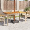 vidaXL Patio Table Beige 55.1 In.x31.5 In.x29.5 In. Poly Rattan Acacia Wood - 3 of 4
