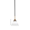 Toltec Lighting Paramount 1 - Light Pendant in  Matte Black/Brass with 7" White Muslin Shade - 2 of 2
