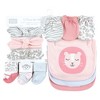 Hudson Baby Infant Girl Caps or Headbands, Bibs, Mittens and Socks 12pc Set, Safari, 0-6 Months - 2 of 4
