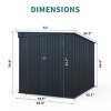 6x8FT Galvanized Steel Garden Storage Shed,Metal Lean To Shed with Lockable Double Doors and PC Light Board,Outdoor Tools Bikes Shed-Coolbibila - 4 of 4