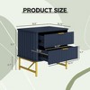 CLIHOME 19" H 2 Drawers Nightstands, Modern End Table with Gold Legs - 4 of 4