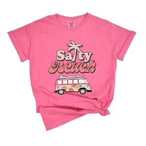Simply Sage Market Women's Salty Beach Van Short Sleeve Garment Dyed Tee - 1 of 2