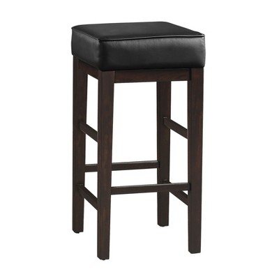 NicBex Dining Chairs Set of 2 Upholstered Chair Transitional Backless Faux Leather Stools Pub Height Stools for Kitchen, Home Bar, White