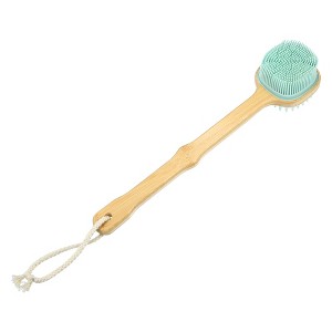 Unique Bargains Dual-Side Long Handle Silicone Bath Brush - 1 of 4