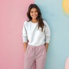 Dalix Cappuccino Embroidered Jogger Pant Soft Fleece Relaxed Fit Lounge Womens - 3 of 4