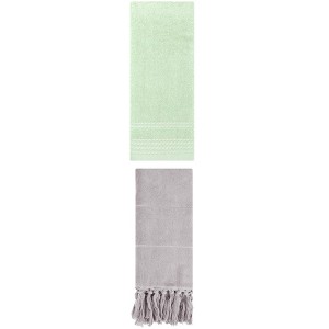 REGALWOVEN 2 Packs Striped and Tassels Hand Towels for Bathroom 14" x 30" - 1 of 4